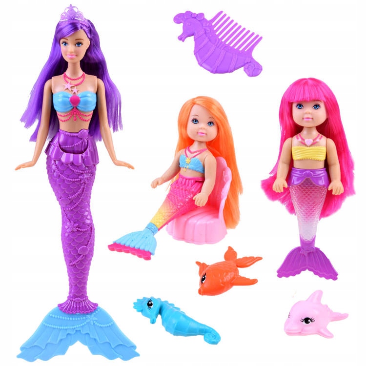 Súprava bábiky Anlily Mermaid s farebnými rybičkami ZA3921